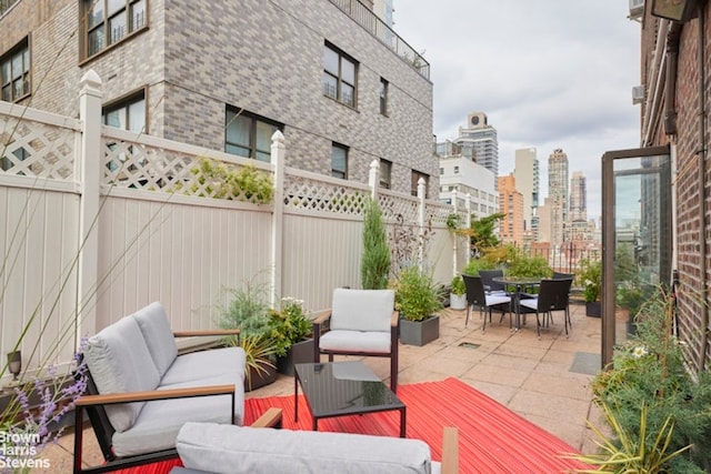 view of patio featuring outdoor lounge area