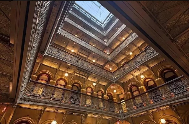 interior space with a skylight