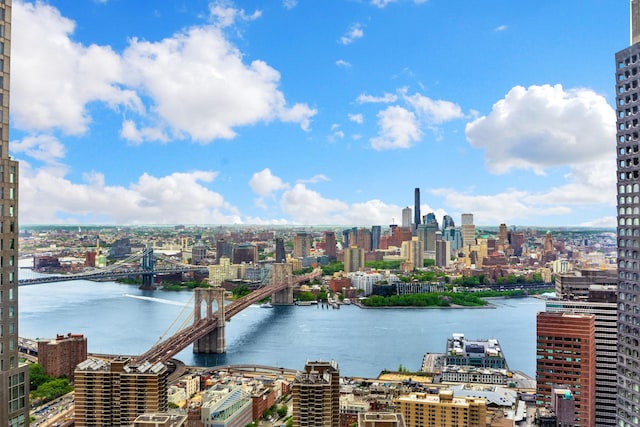 property view of water featuring a city view