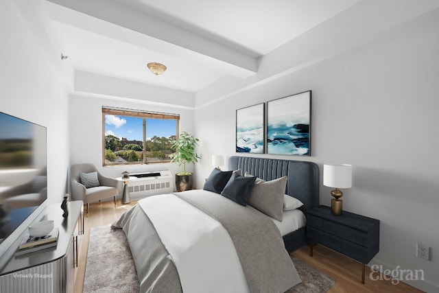 bedroom with light wood-type flooring