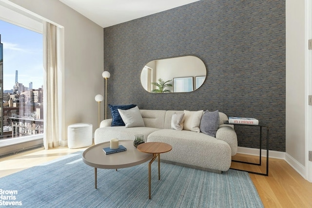 living room with wood-type flooring