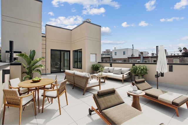view of patio with an outdoor living space
