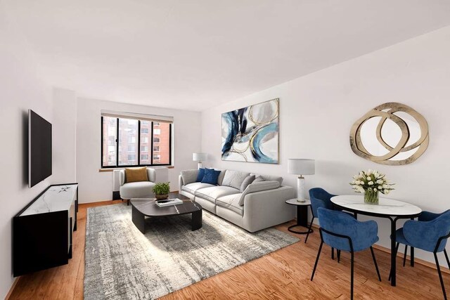 living room with wood-type flooring