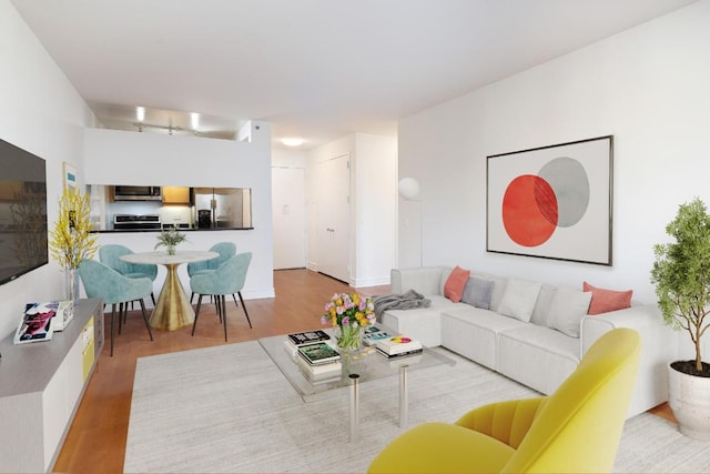 living room with light wood-style flooring