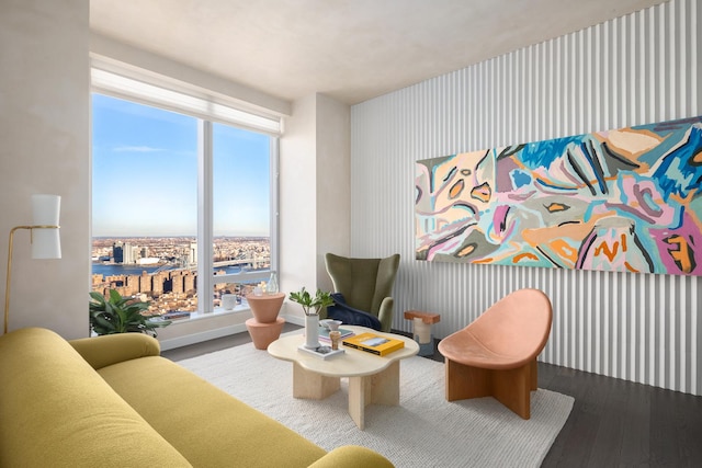 252 S St Unit 76E, New York City, NY 10002 - sitting room with wood finished floors
