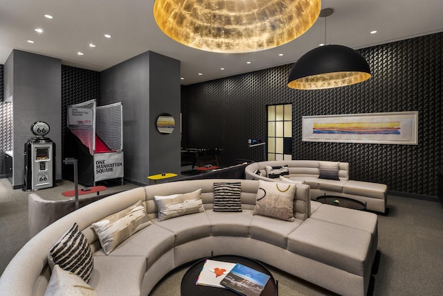 252 S St Unit 76E, New York City, NY 10002 - common area featuring recessed lighting and wallpapered walls
