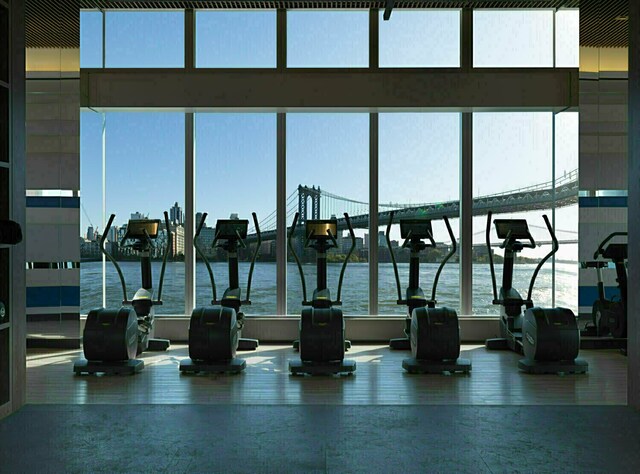 252 S St Unit 76E, New York City, NY 10002 - exercise room with a water view