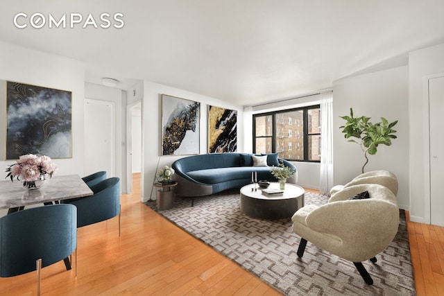 living room with wood-type flooring