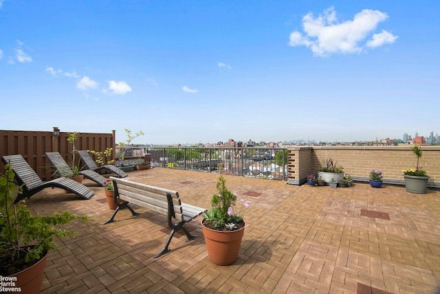 view of patio / terrace with fence