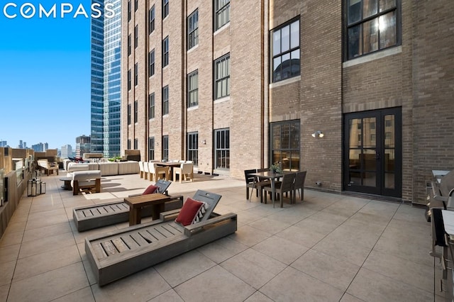 view of patio / terrace featuring french doors