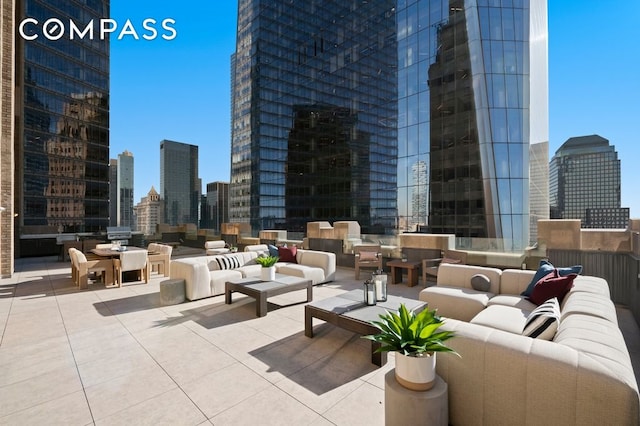 100 Barclay St Unit 21Ad, New York City, NY 10007 - common area featuring a view of skyline and a high ceiling
