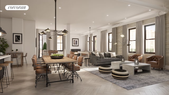 lobby featuring recessed lighting