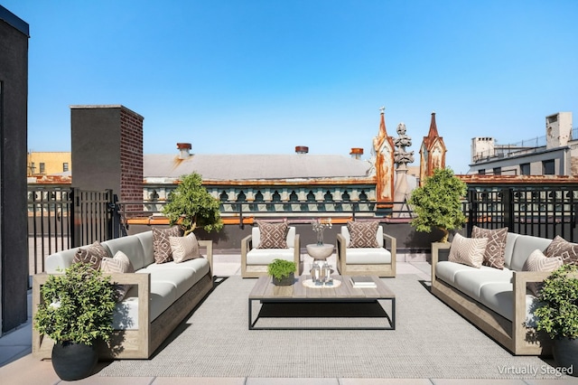 view of patio featuring an outdoor hangout area