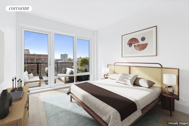 bedroom featuring wood-type flooring