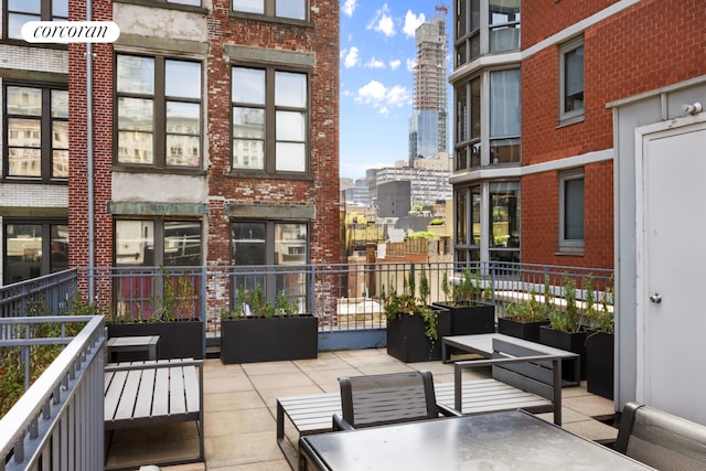 balcony with a view of city