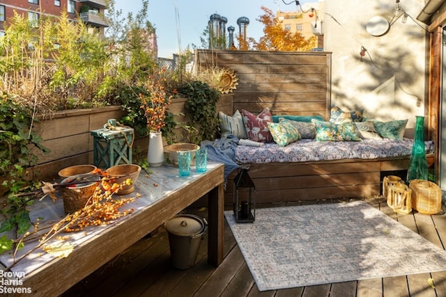 balcony with an outdoor hangout area