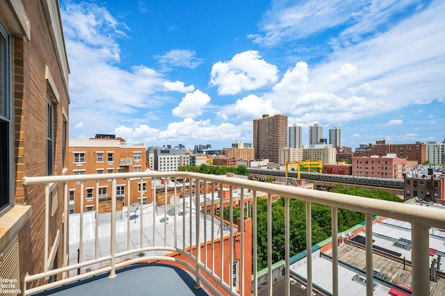 balcony with a view of city