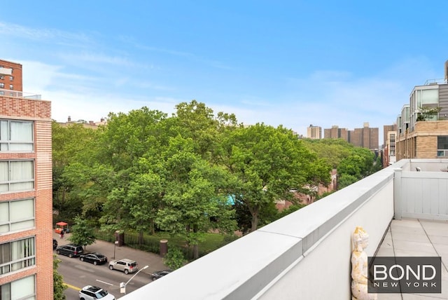 balcony with a city view