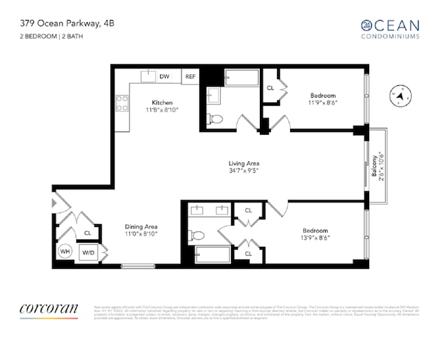379 Ocean Pkwy Unit 4B, New York City, NY 11218 - floor plan / room layout
