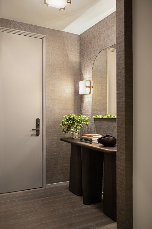 bathroom featuring hardwood / wood-style floors