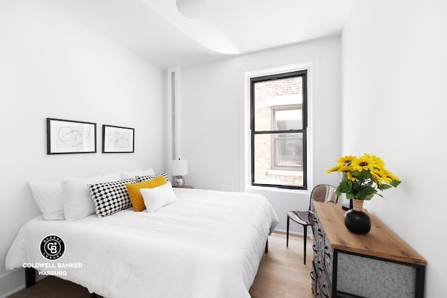 bedroom featuring light hardwood / wood-style flooring