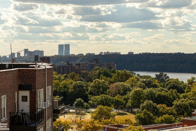 property's view of city with a water view