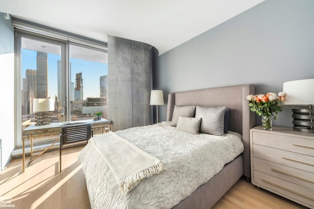 bedroom featuring light hardwood / wood-style floors