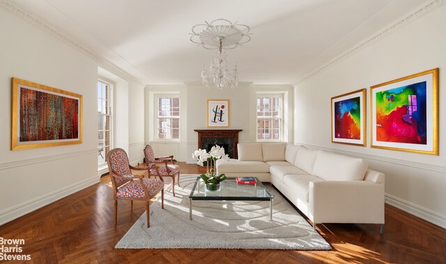 interior space featuring ornamental molding