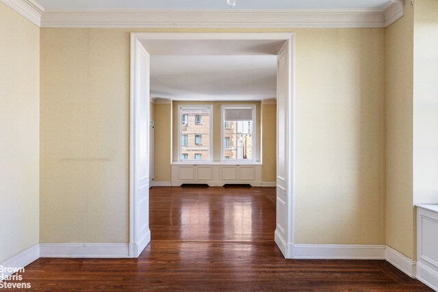 room details featuring crown molding and parquet floors