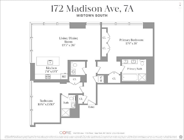 172 Madison Ave Unit 7A, New York City NY, 10016, 2 bedrooms, 2.5 baths condo for sale