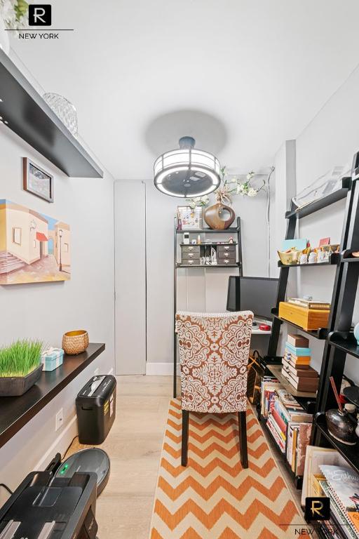 office space featuring light wood-style flooring