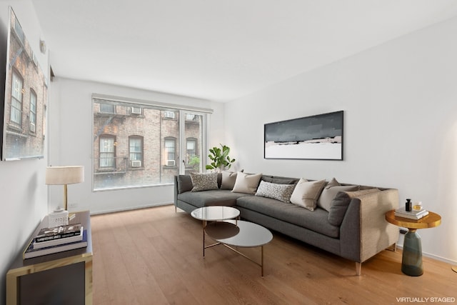 living room featuring wood-type flooring