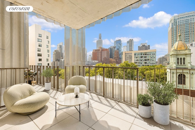 balcony with a city view