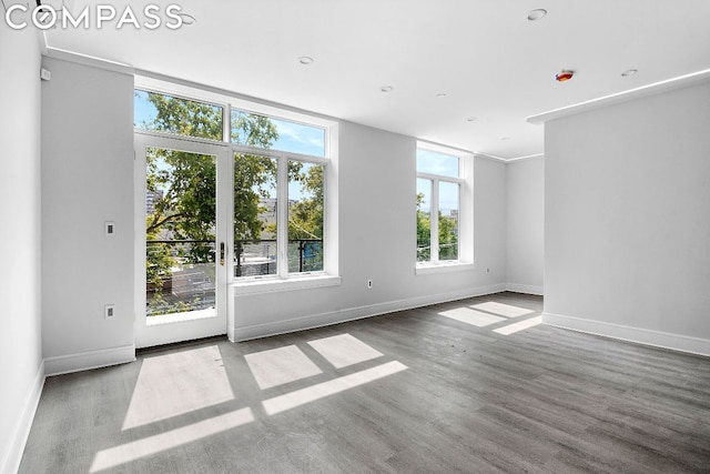 spare room featuring hardwood / wood-style flooring