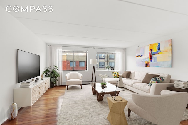 living room featuring hardwood / wood-style floors