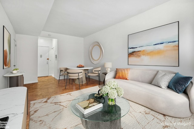 living room featuring hardwood / wood-style floors