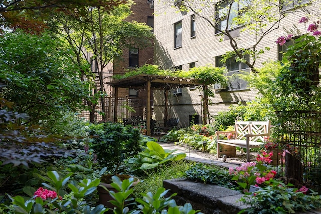 exterior space featuring a pergola