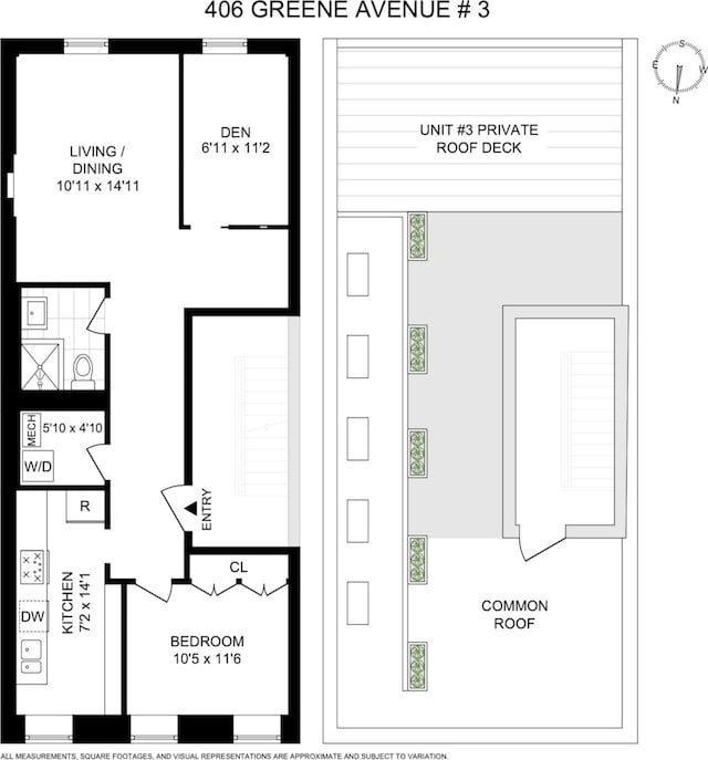406 Greene Ave Unit 3, New York City, NY 11216 - view of home floor plan