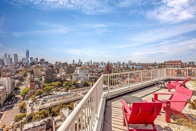 balcony with a skyline view