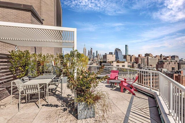 exterior space featuring a view of city and a balcony