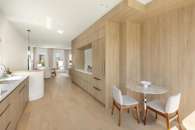 bathroom with sink and hardwood / wood-style floors