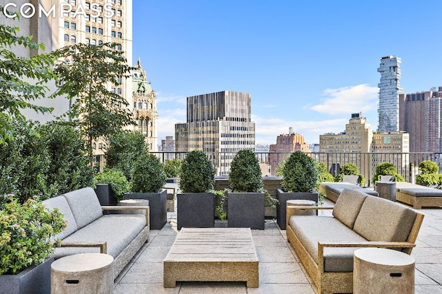 view of patio with an outdoor living space