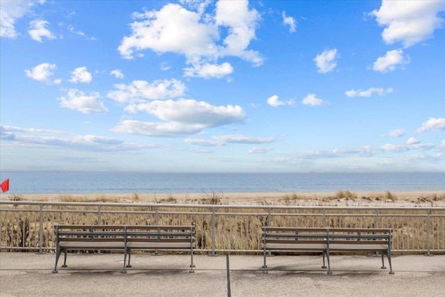 view of water feature featuring a view of the beach