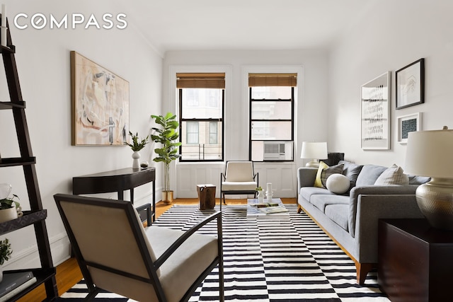 615 W 113th St Unit 3132, New York City, NY 10025 - living room featuring wood finished floors and cooling unit