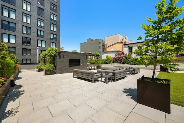 view of patio with an outdoor living space