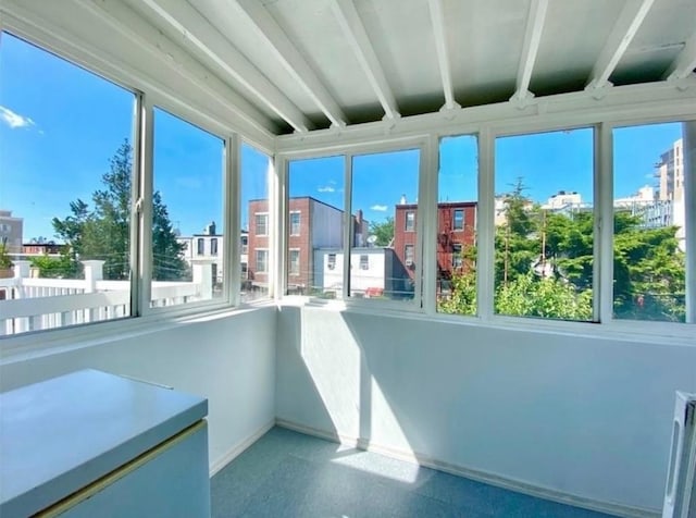 view of unfurnished sunroom