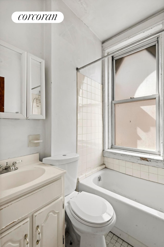 full bathroom with vanity and toilet