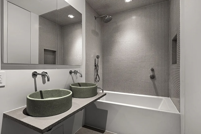 9 Chapel St Unit 8A, New York City, NY 11201 - full bath featuring walk in shower, vanity, and a tub to relax in