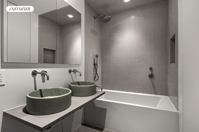 9 Chapel St Unit 8A, New York City, NY 11201 - full bath with vanity and recessed lighting