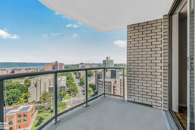 balcony with a view of city